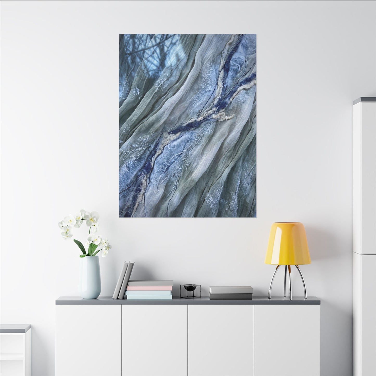 Moonlight Silk Drape Canvas Art - Japandi Mono No Aware