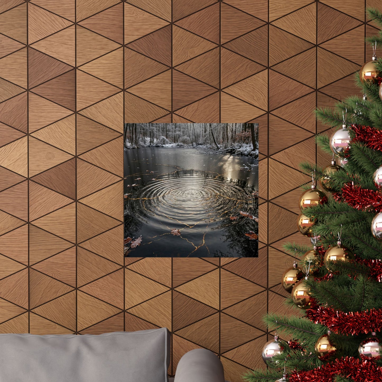 Water Ripple Wall Art Print | Winter Kintsugi Broken Beauty Art
