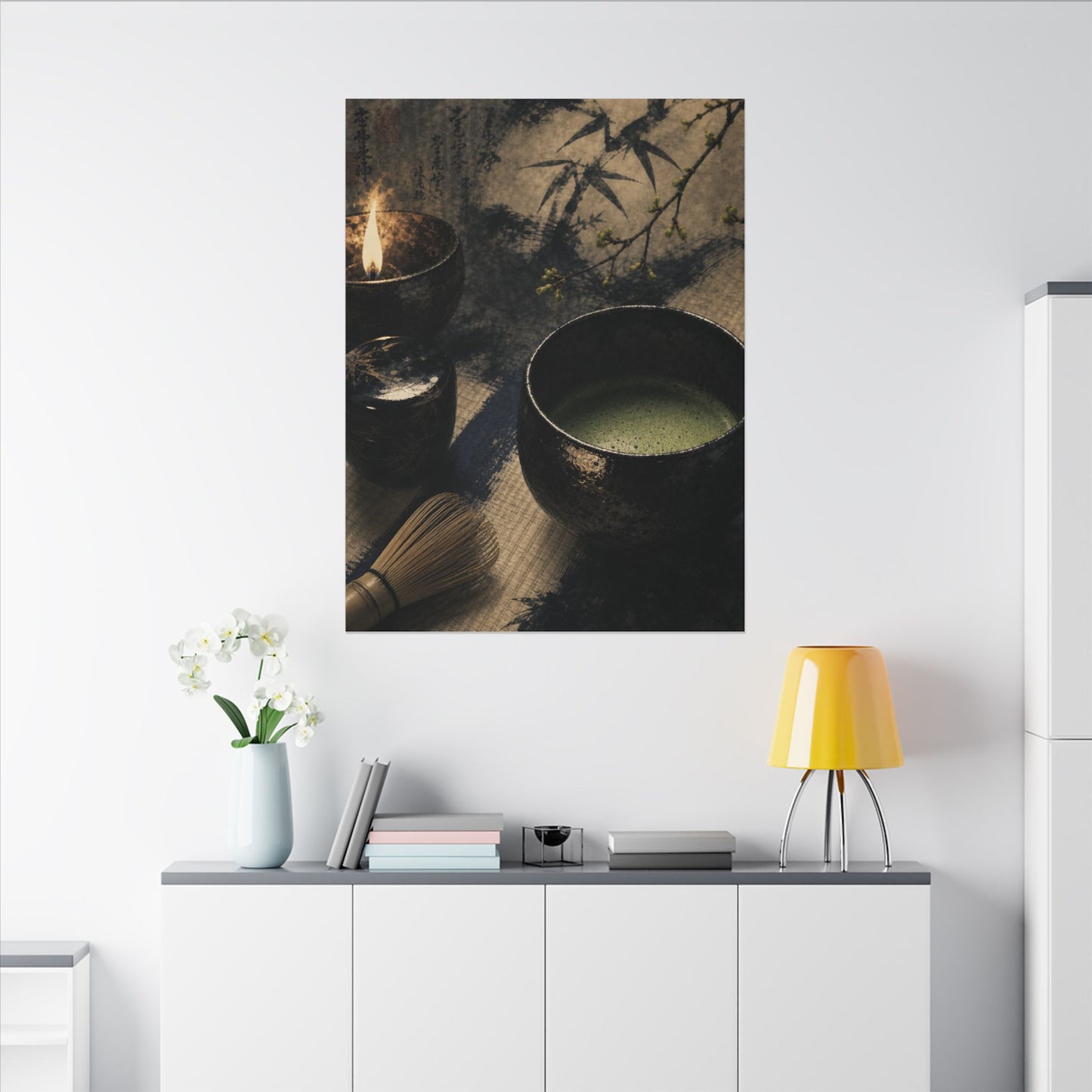 Ma Tea Ceremony Canvas Art - Zen Sumi E