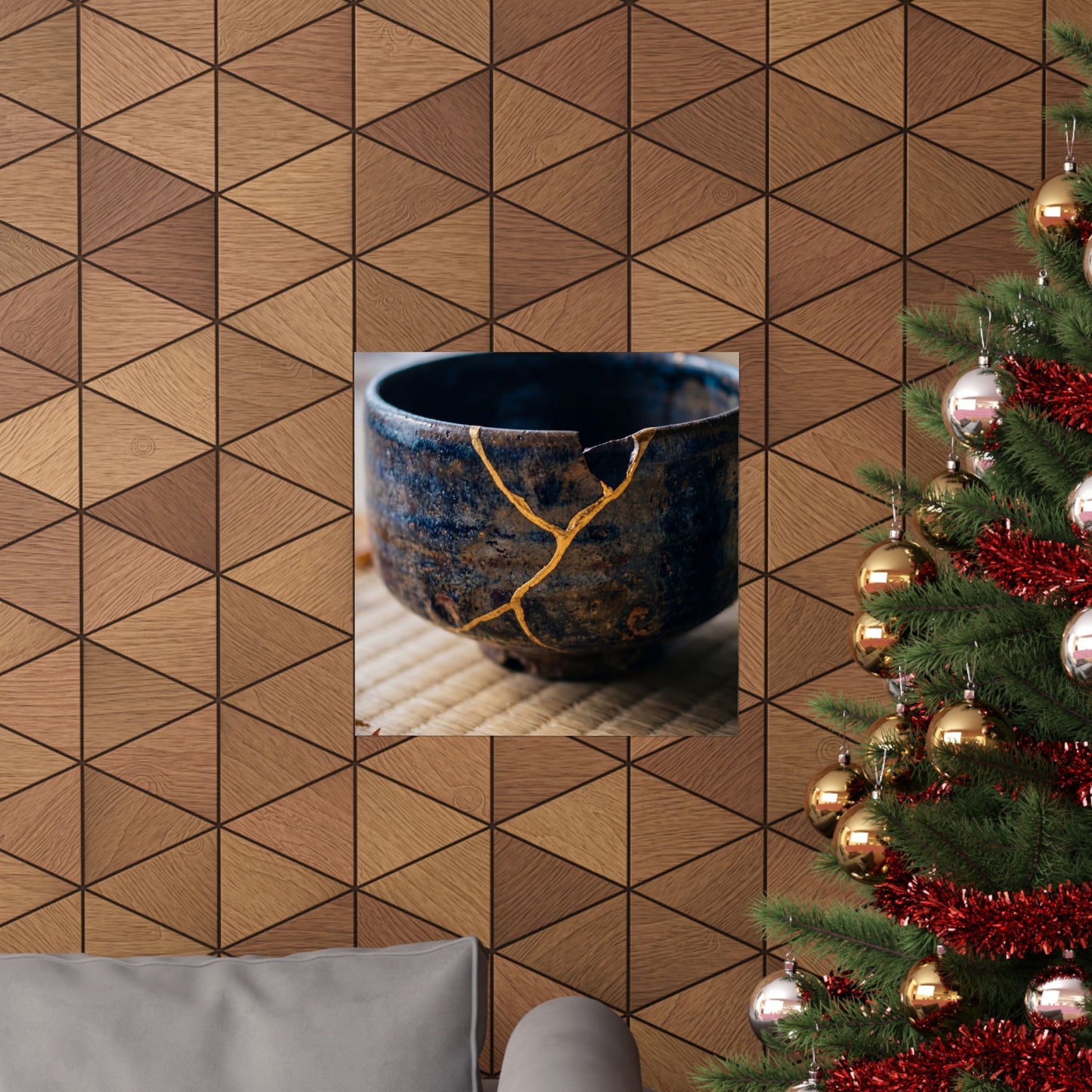 Autumn Tea Ceremony Gold Vein Wall Art Print | Healing Decor