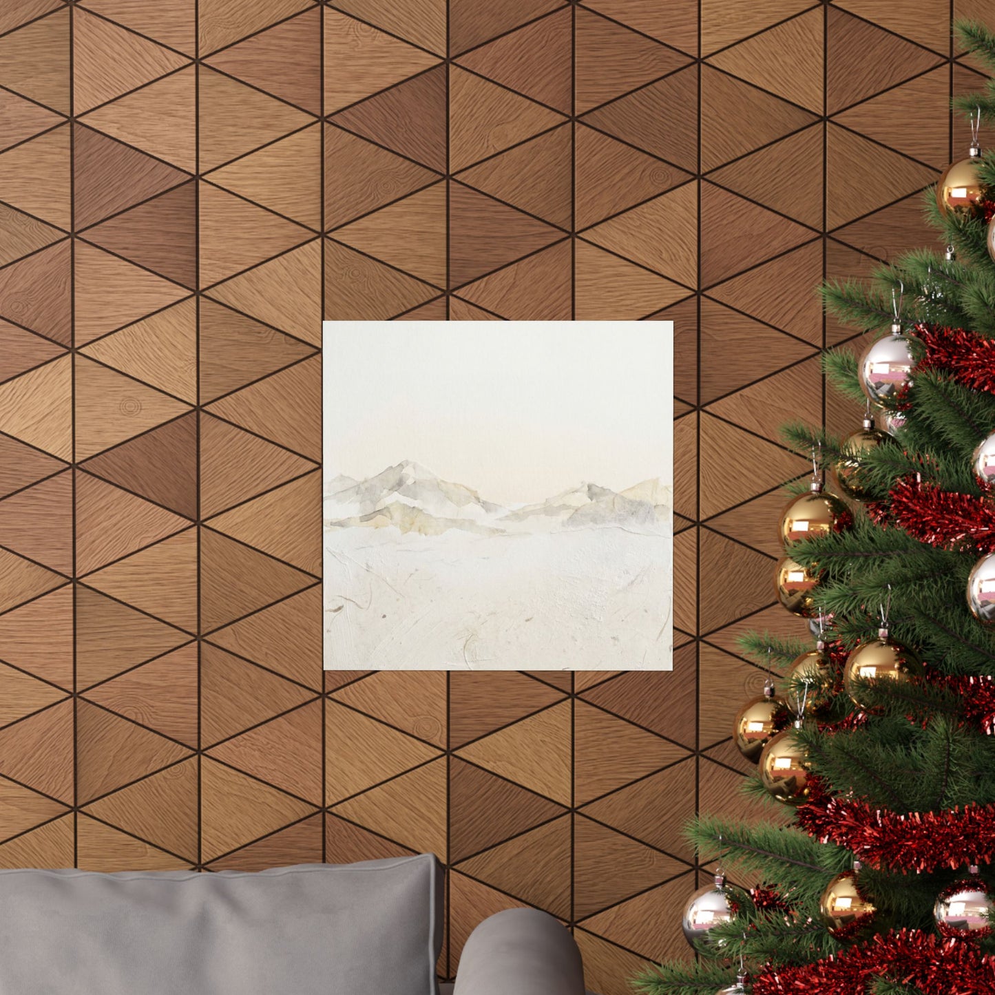 Winter Mountain Mist Texture Wall Art Print | Elegant Decor