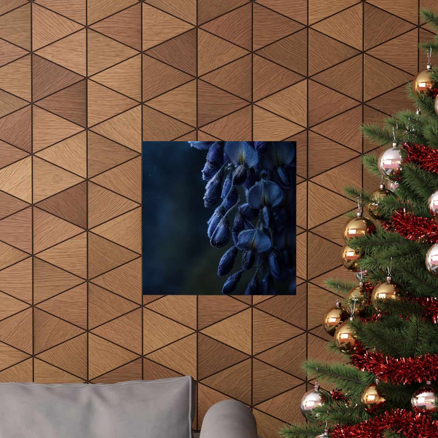 Wisteria Shadow Zen Wall Art Print | Sophisticated Dark Japandi Art