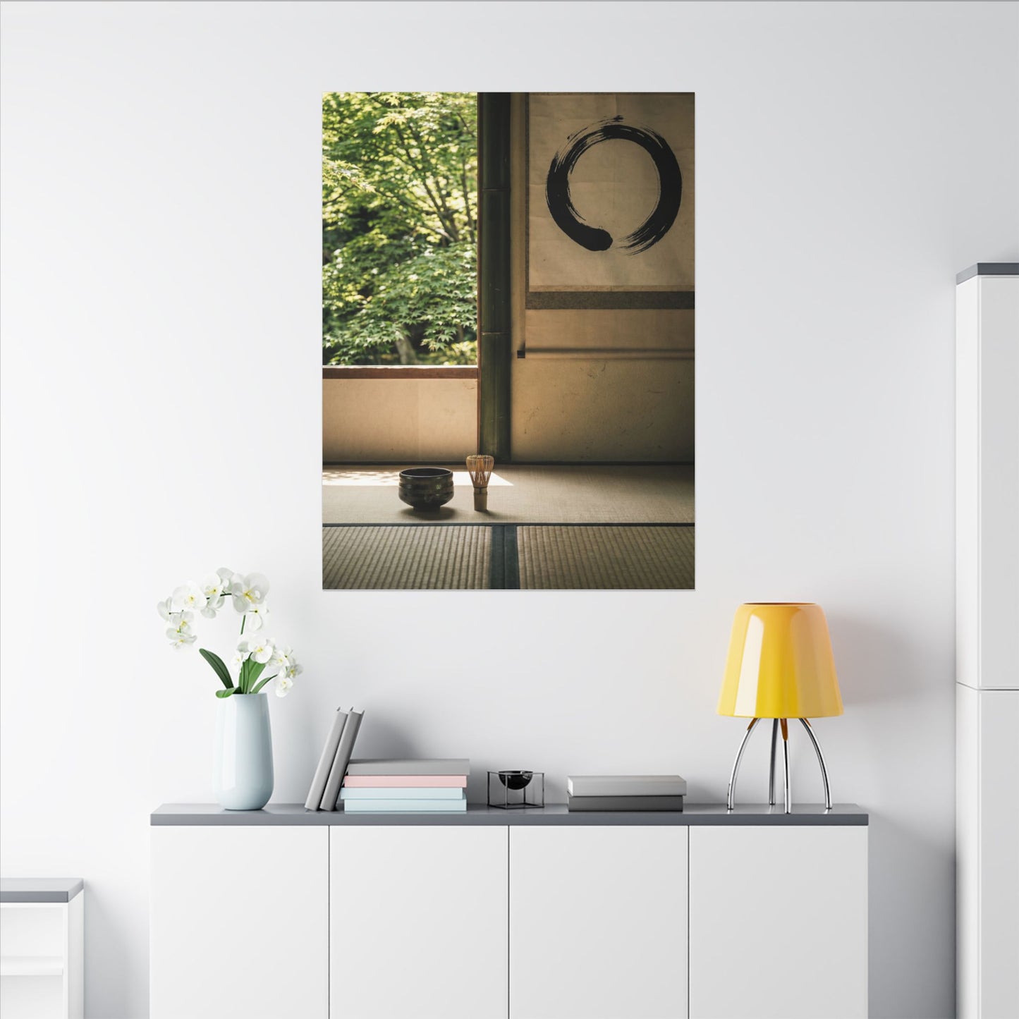 Tea Ceremony Enso Canvas Art | Serene Zen Art