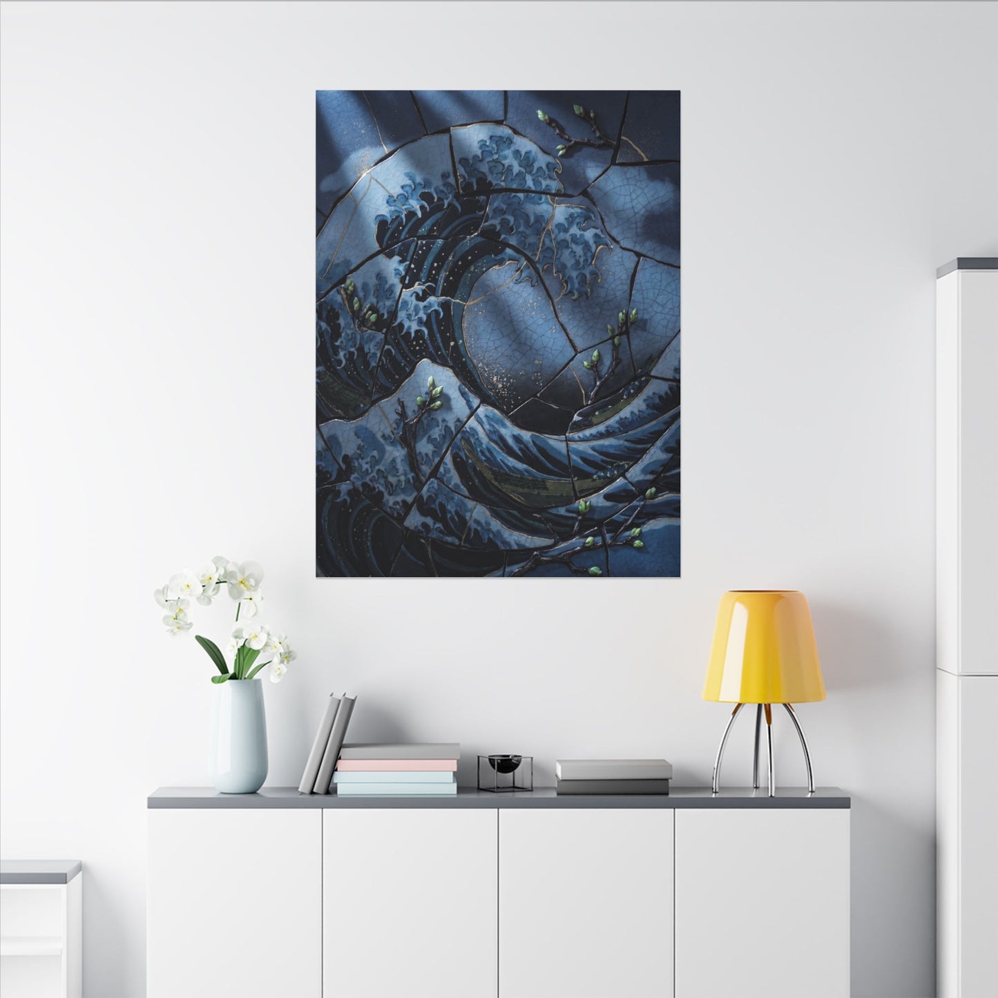 Ocean Wave Spring Canvas Art | Kintsugi Artful Design