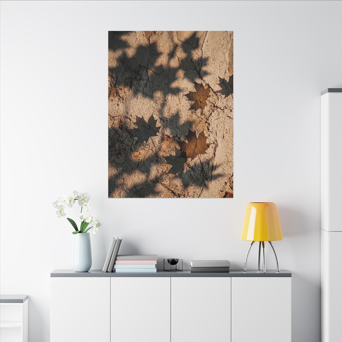 Cozy Shadow Play Canvas Art - Texture Japandi