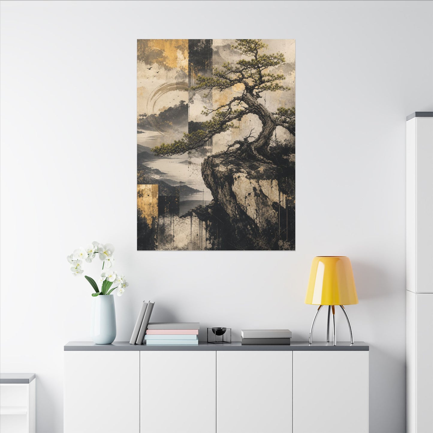 Golden Hour Pine Tree Canvas Art - Japandi Datsuzoku