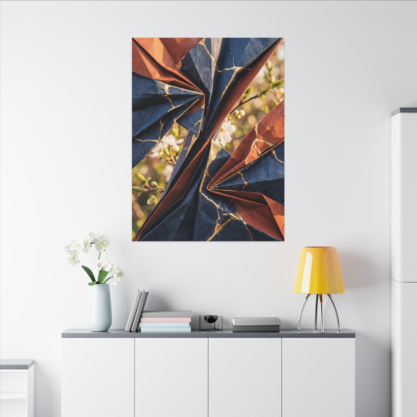 Spring Ceramic Bowl Watercolor Canvas Art | Warm Decor