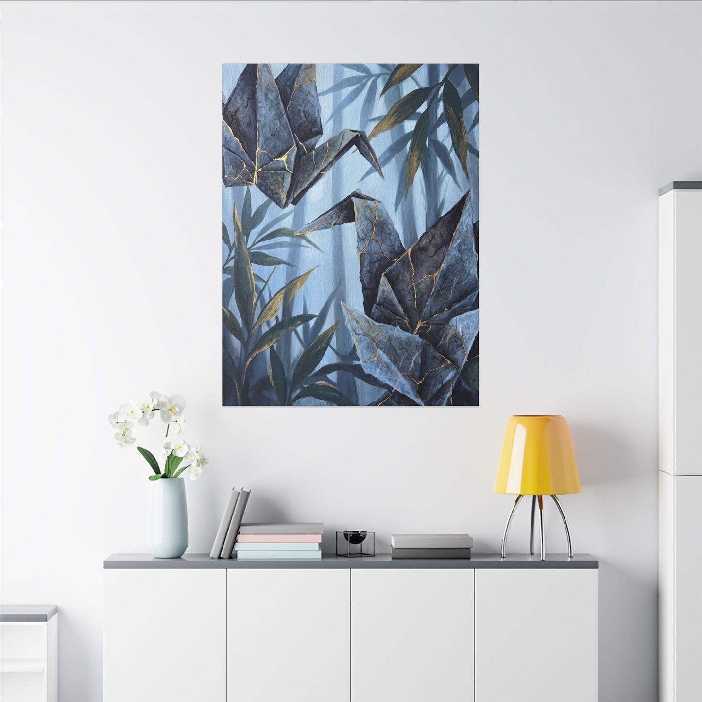 Paper Fold Canvas Art | Summer Kintsugi Crackle Gold Art