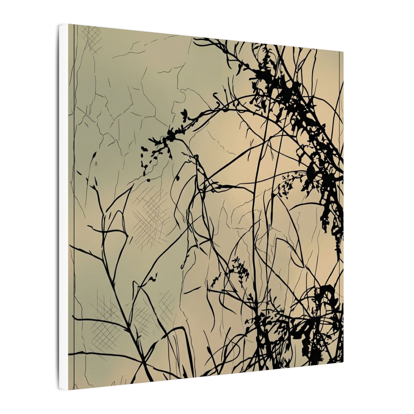 Golden Hour Shadow Play Canvas Art - Japandi Mono No Aware