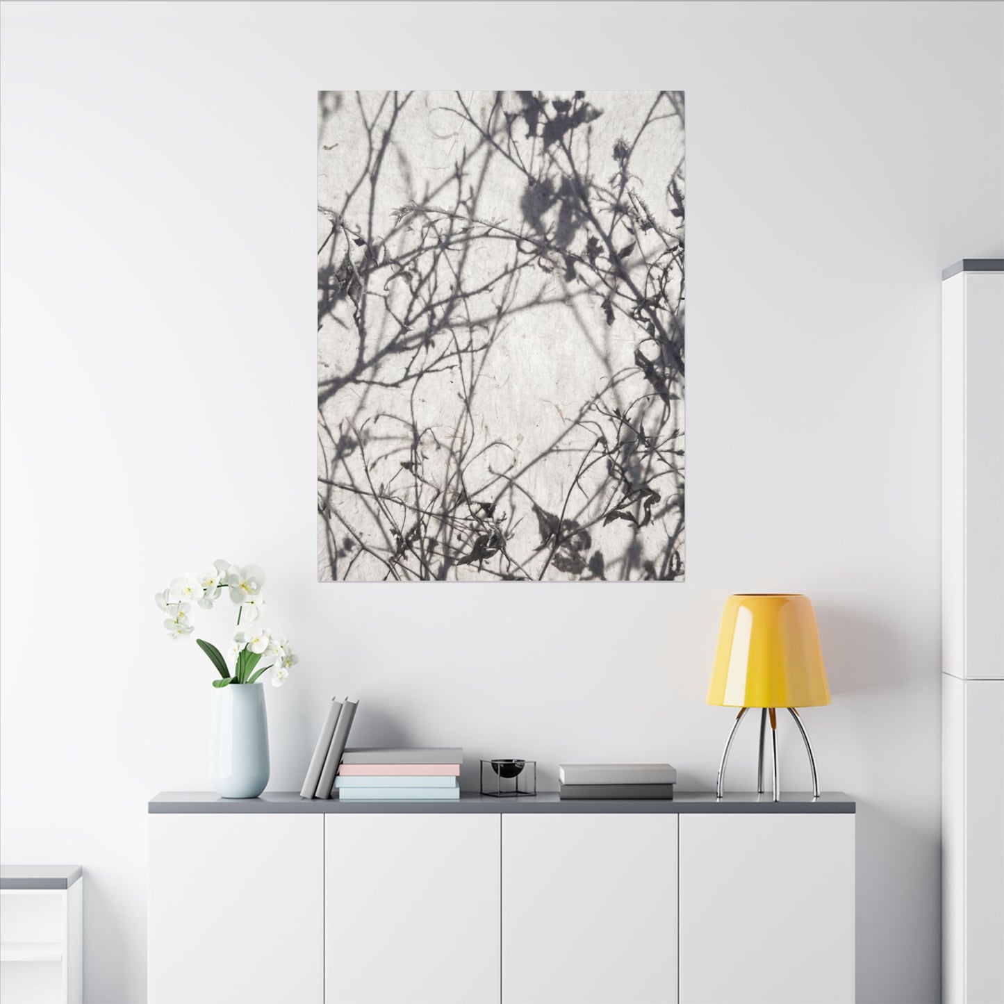 Winter Shadow Play Japanese Pattern Canvas Art | Elegant Decor