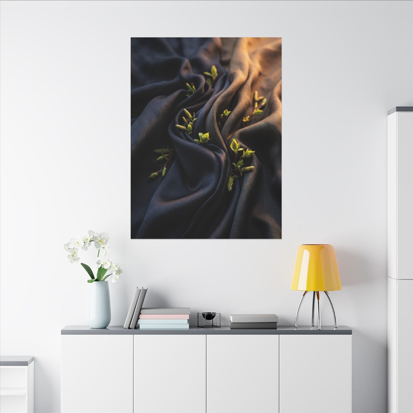 Spring Silk Drape Moody Minimal Canvas Art | Luxurious Decor