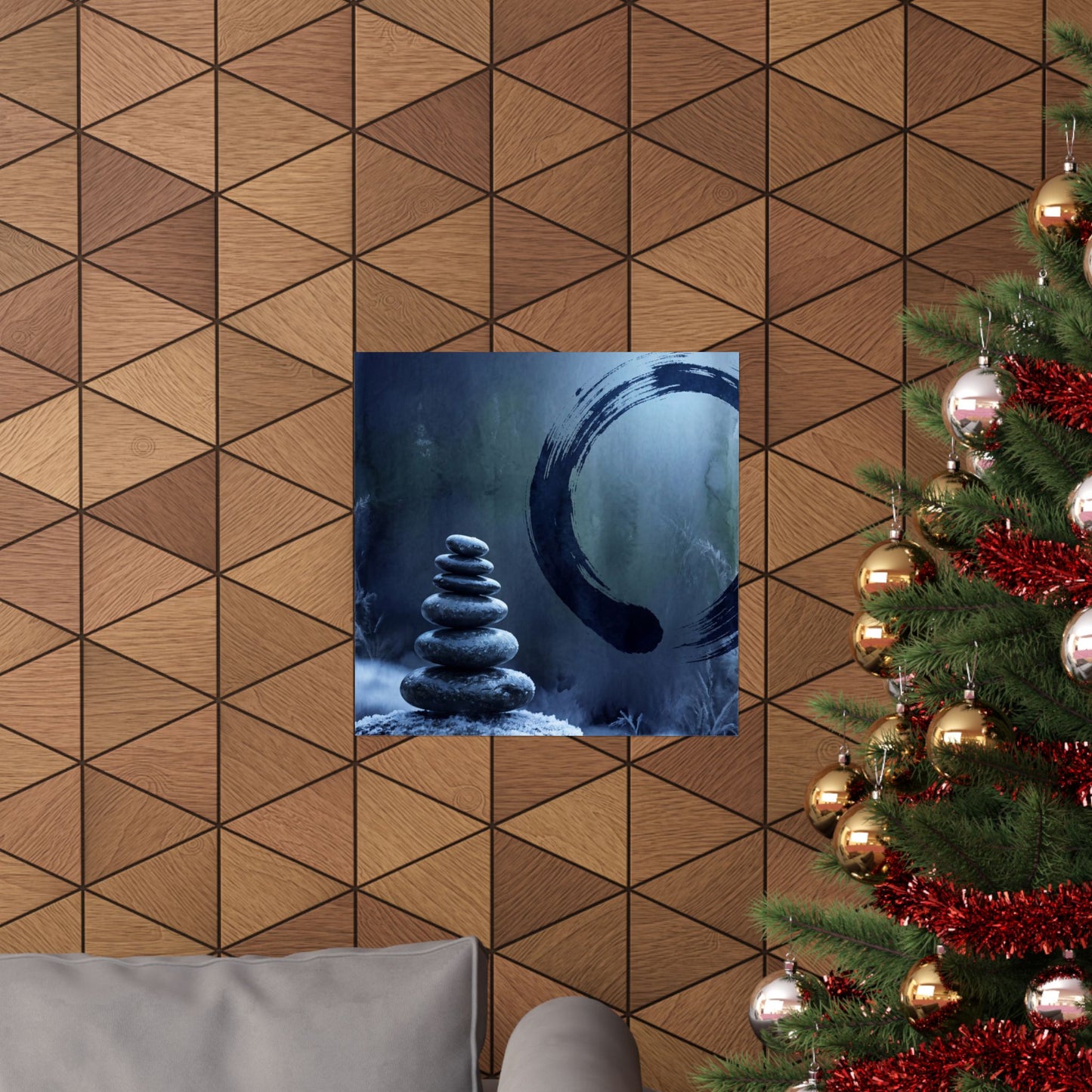 Moonlight River Stones Wall Art Print - Zen Fukinsei