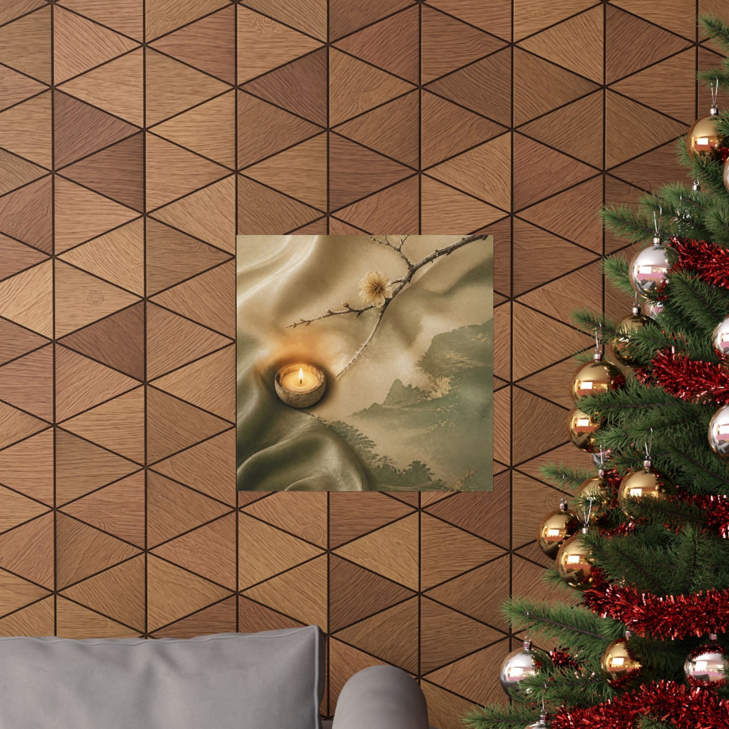 Candlelight Silk Drape Wall Art Print - Japandi Ma