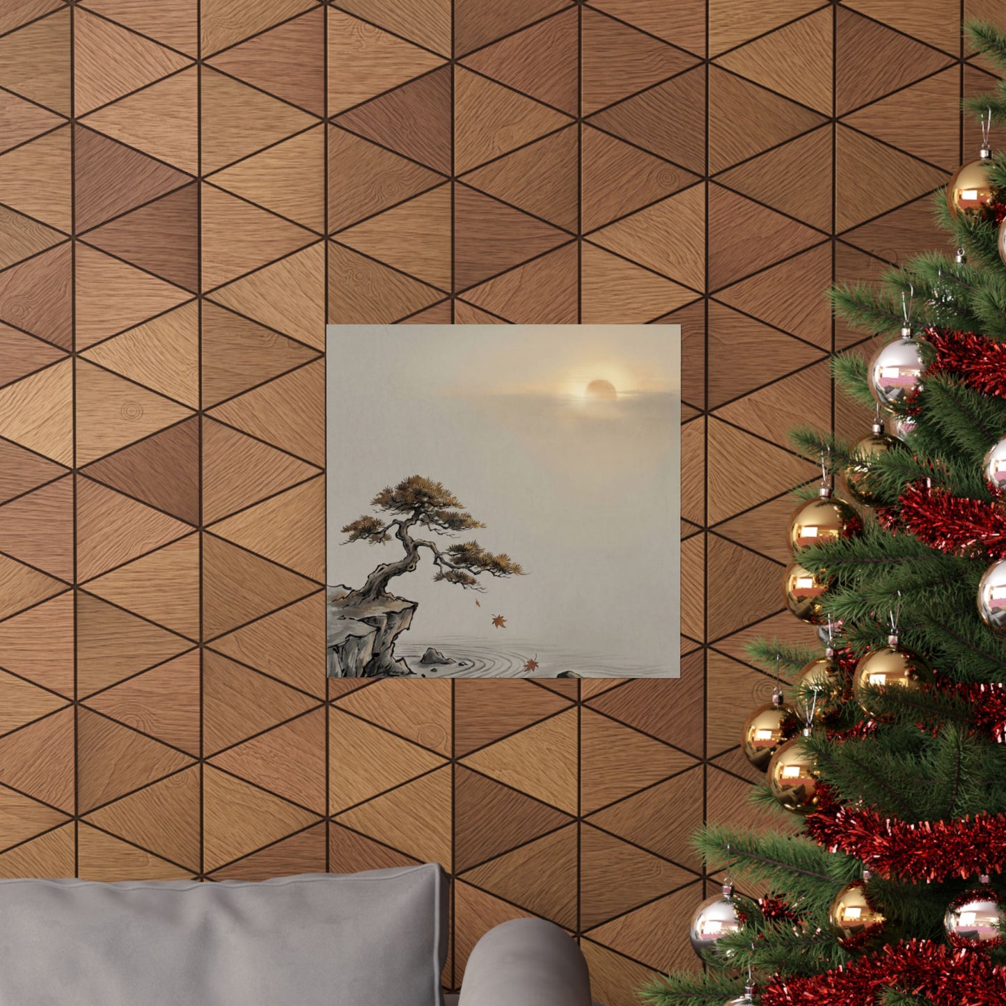 Pine Tree Autumn Wall Art Print | Zen Tranquil Design