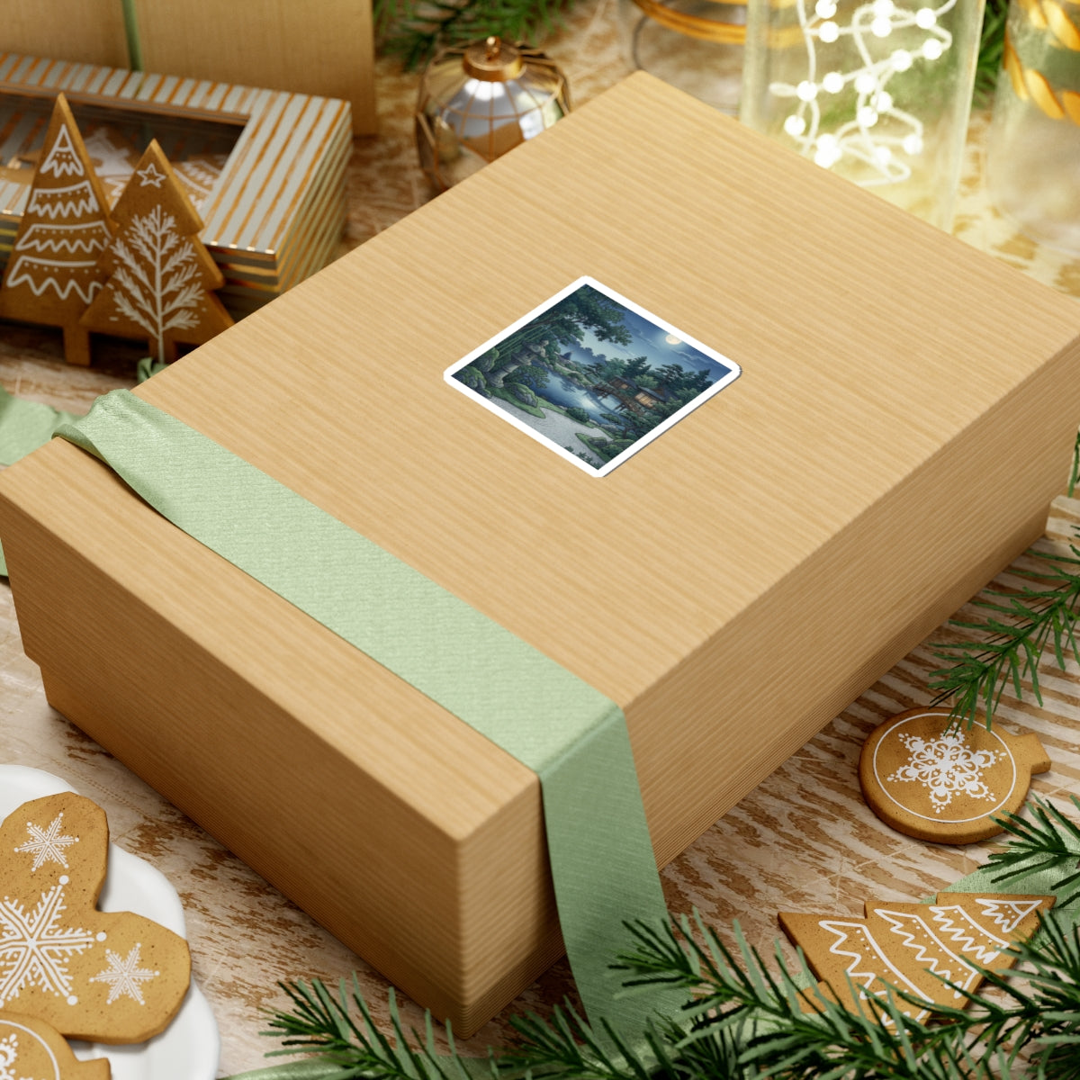 Moonlit Garden Sticker | Summer Zen Ukiyo E Inspired Art