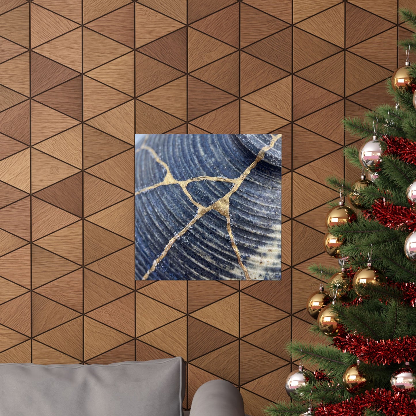 Shibui Water Ripple Wall Art Print - Kintsugi Gold Repair