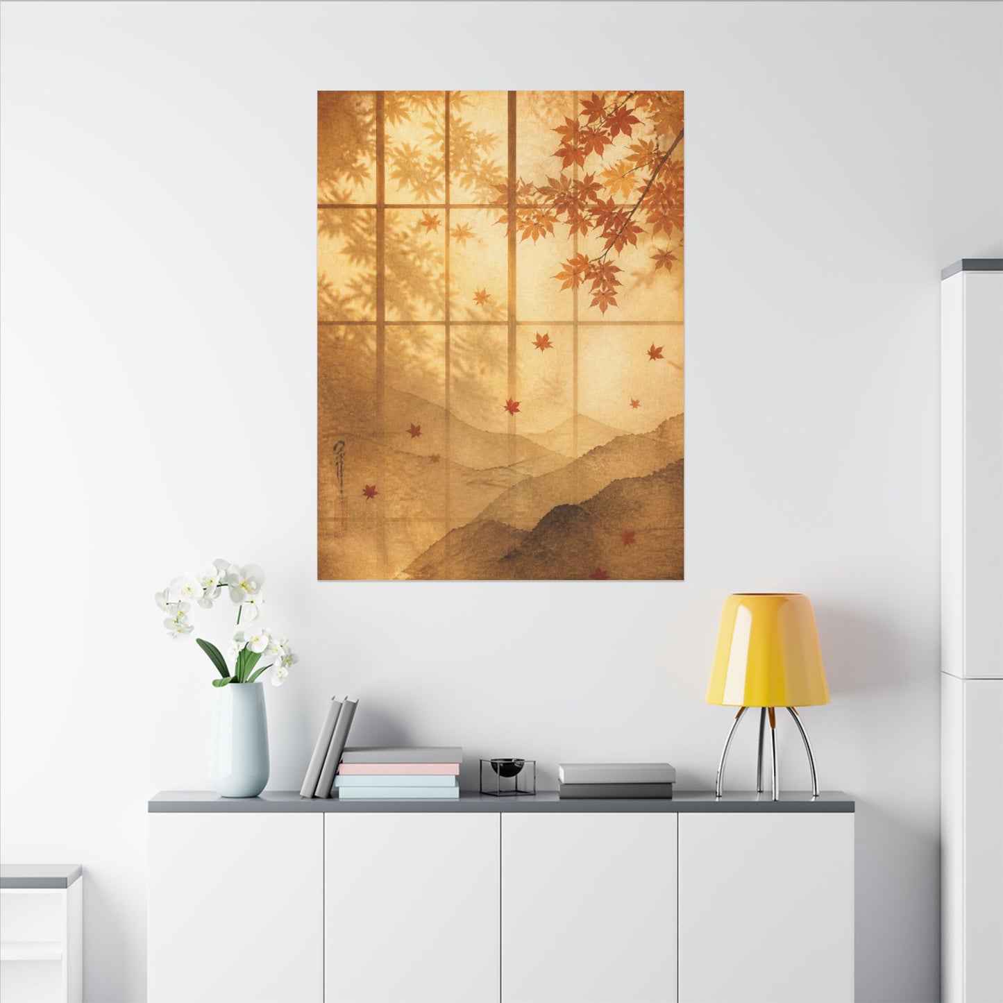 Shoji Screen Texture Canvas Art | Earthy Japandi Art