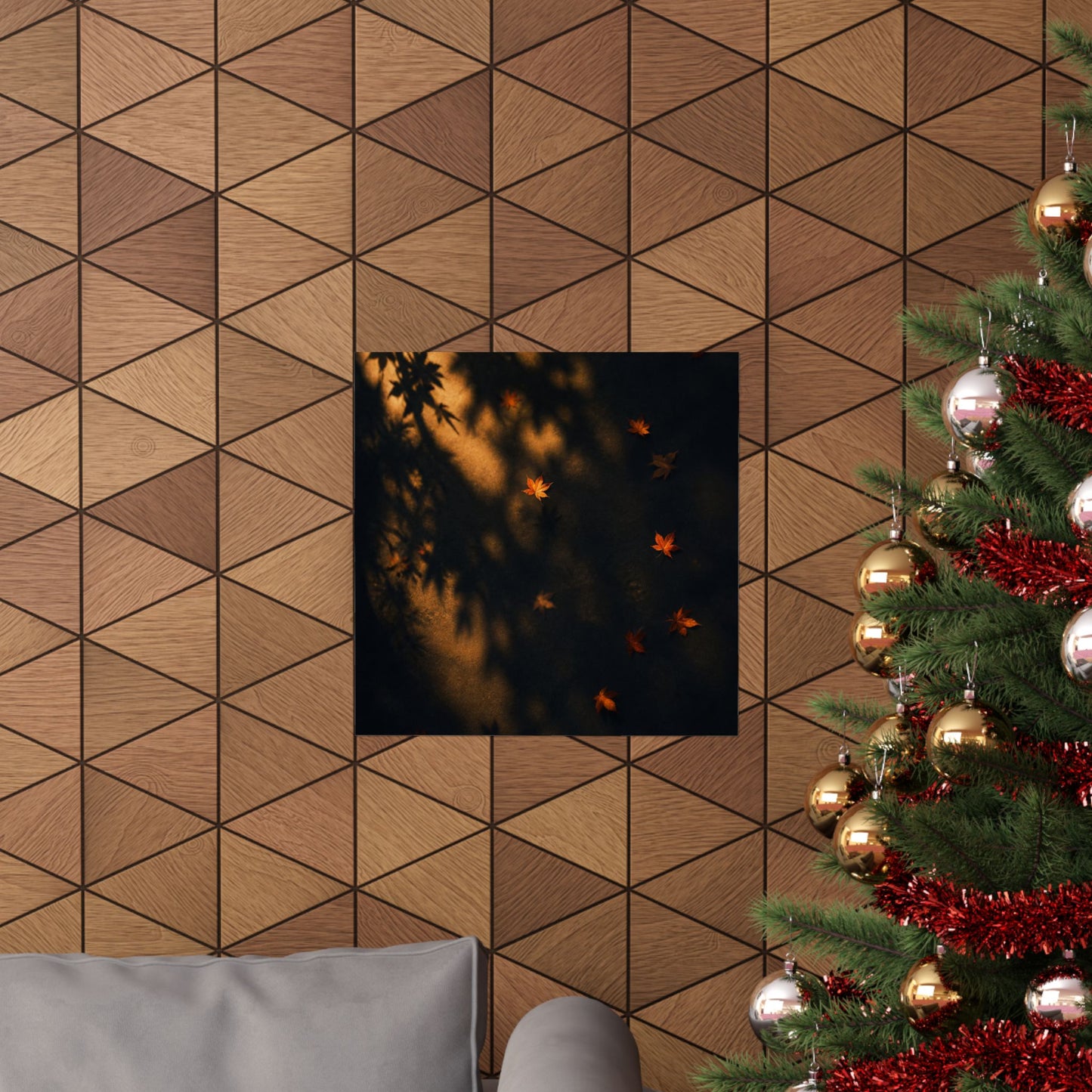 Autumn Shadow Play Moody Minimal Wall Art Print | Sophisticated Decor