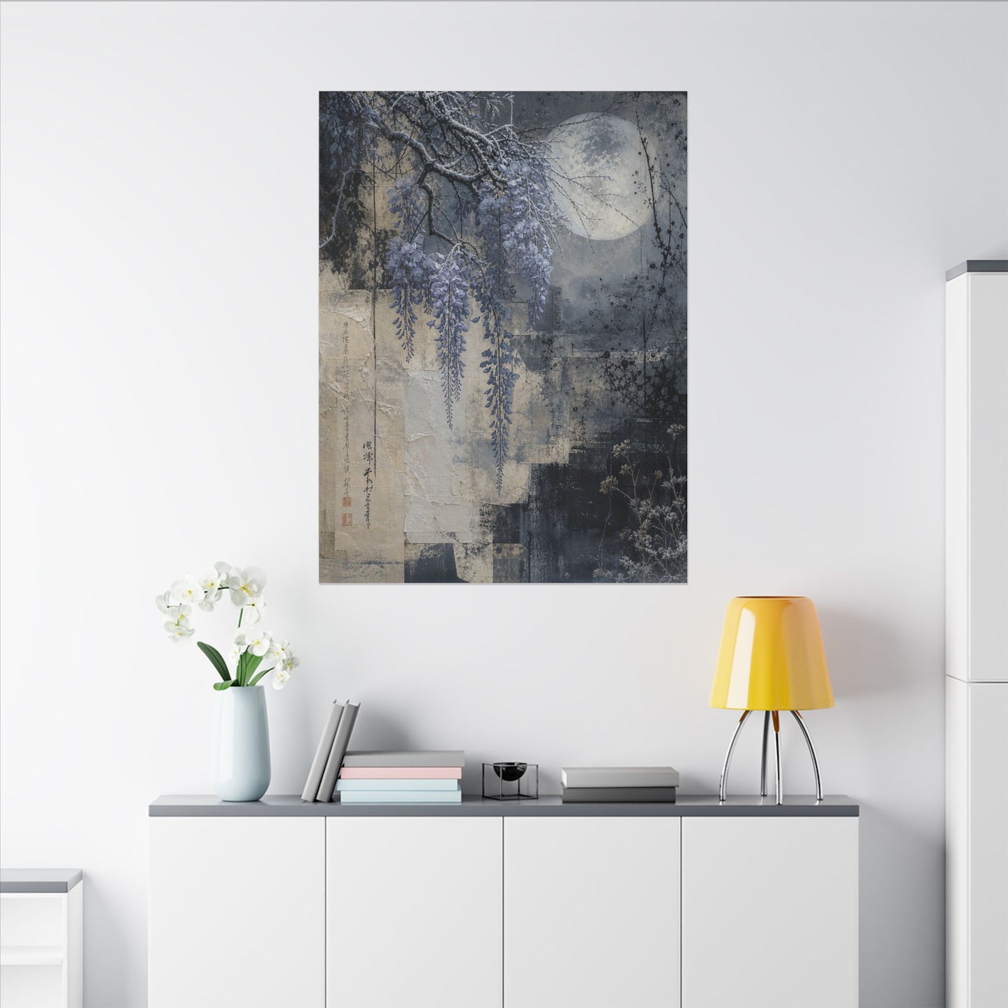 Winter Wisteria Texture Canvas Art | Elegant Decor