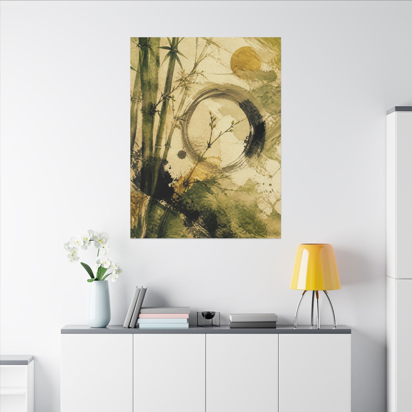 Ink Brushstroke Sumi E Canvas Art | Calm Zen Art