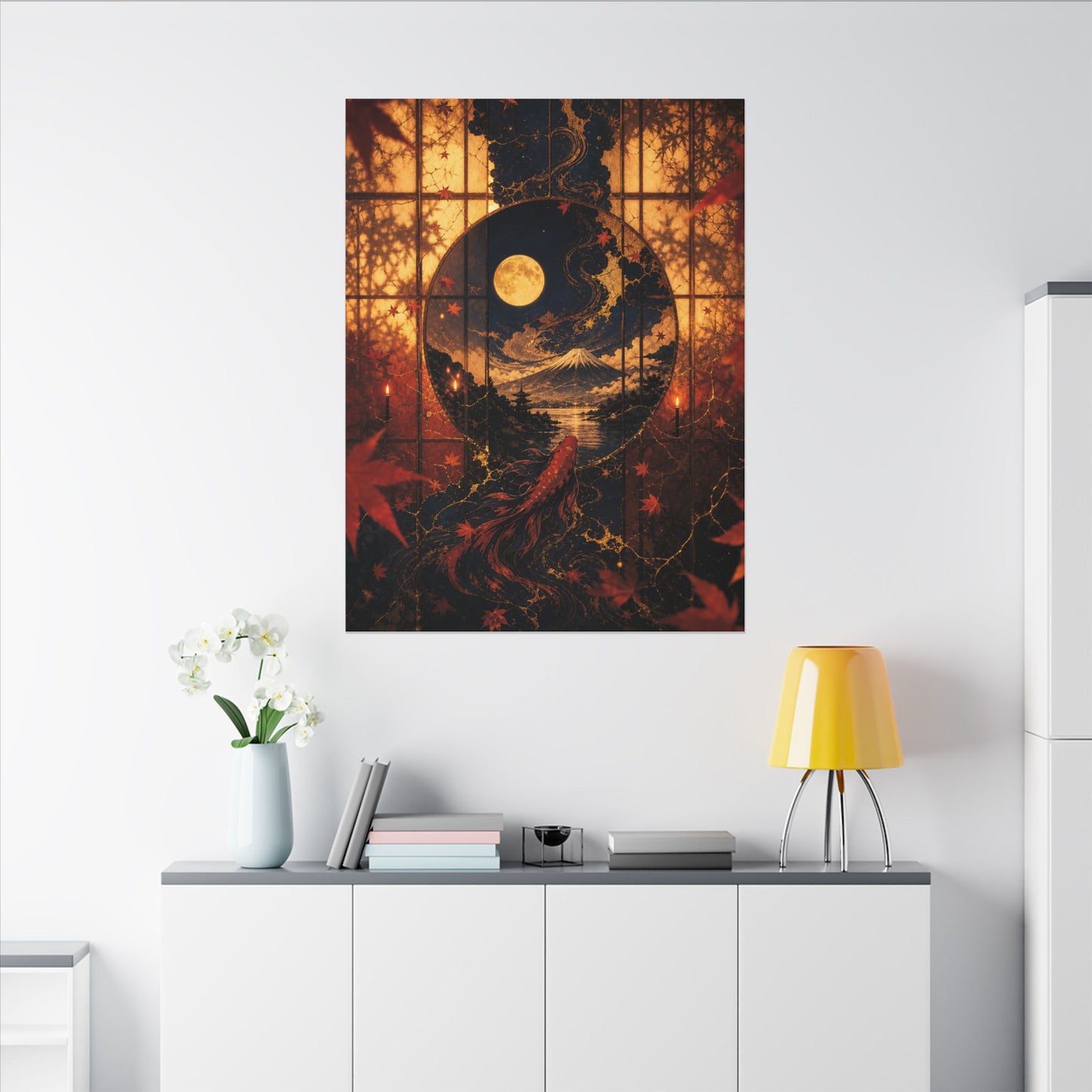 Beautiful Shoji Screen Canvas Art - Gold Vein Kintsugi