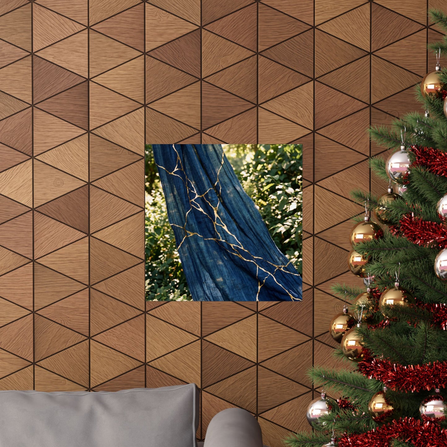 Silk Drape Wall Art Print | Summer Kintsugi Gold Repair Art