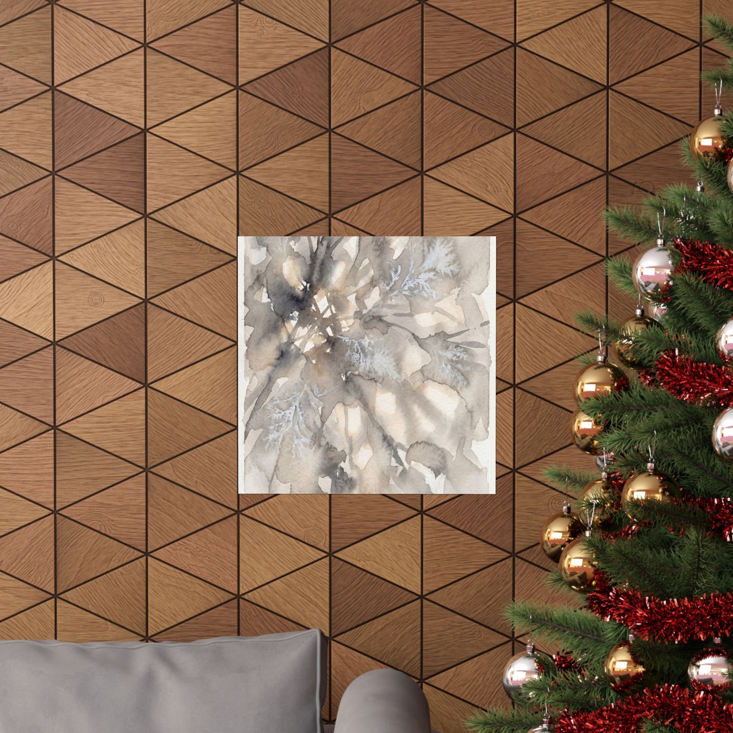 Shadow Play Wall Art Print | Winter Japandi Watercolor Art