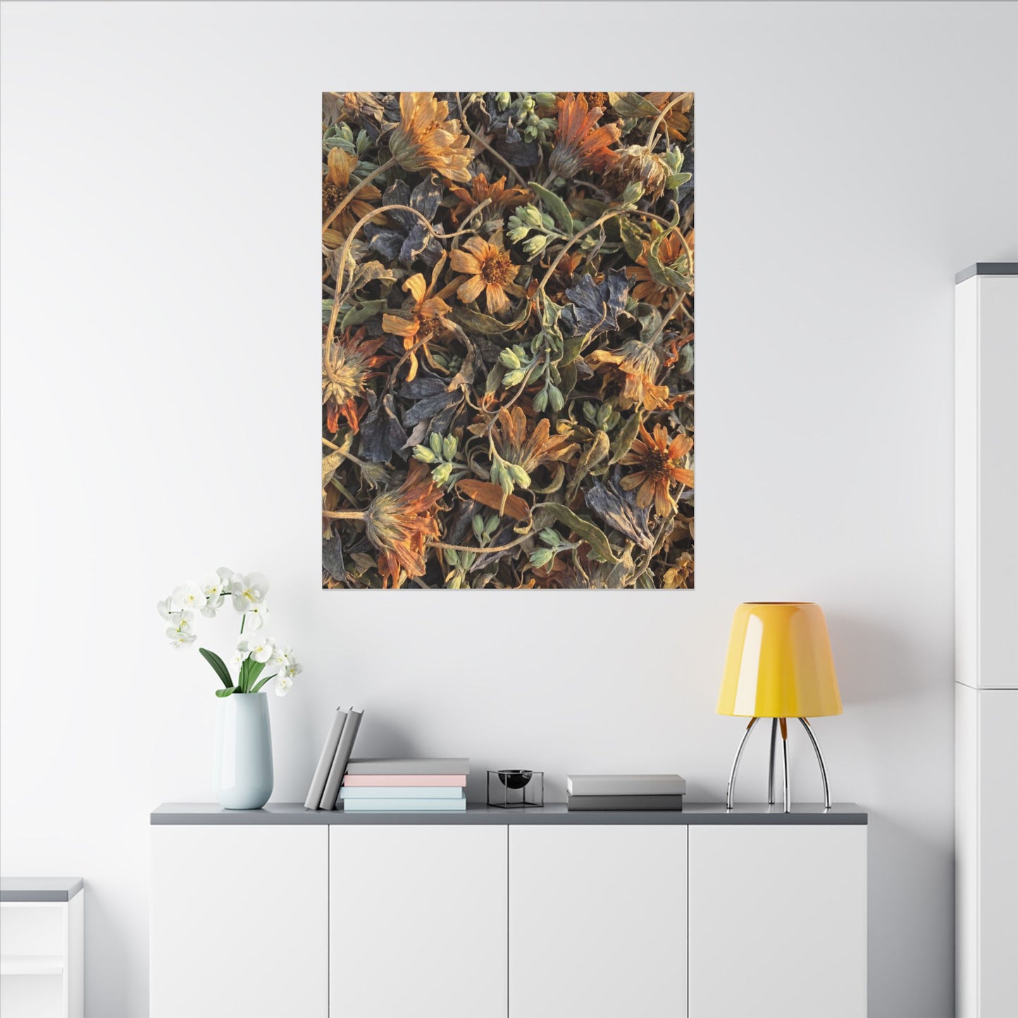 Spring Dried Flowers Japanese Pattern Canvas Art | Warm Decor