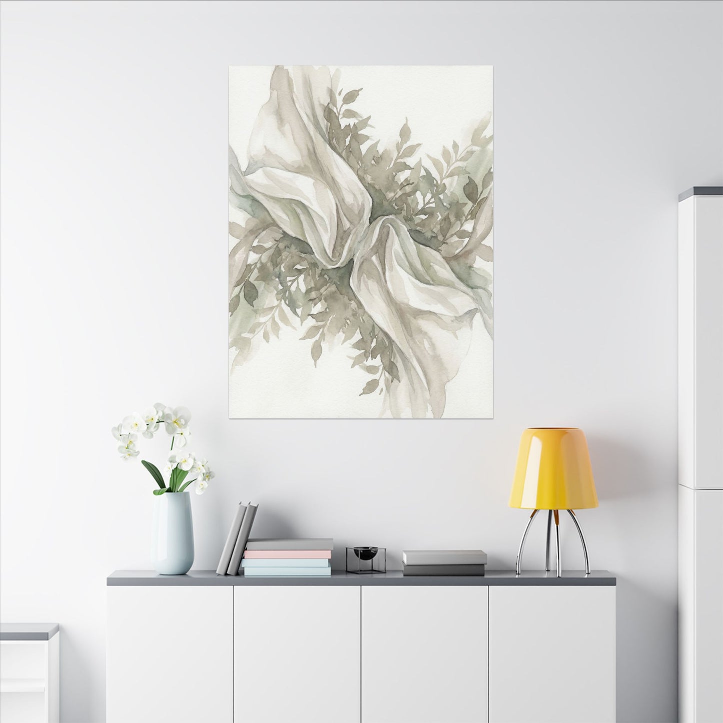 Summer Silk Drape Watercolor Canvas Art | Cozy Decor