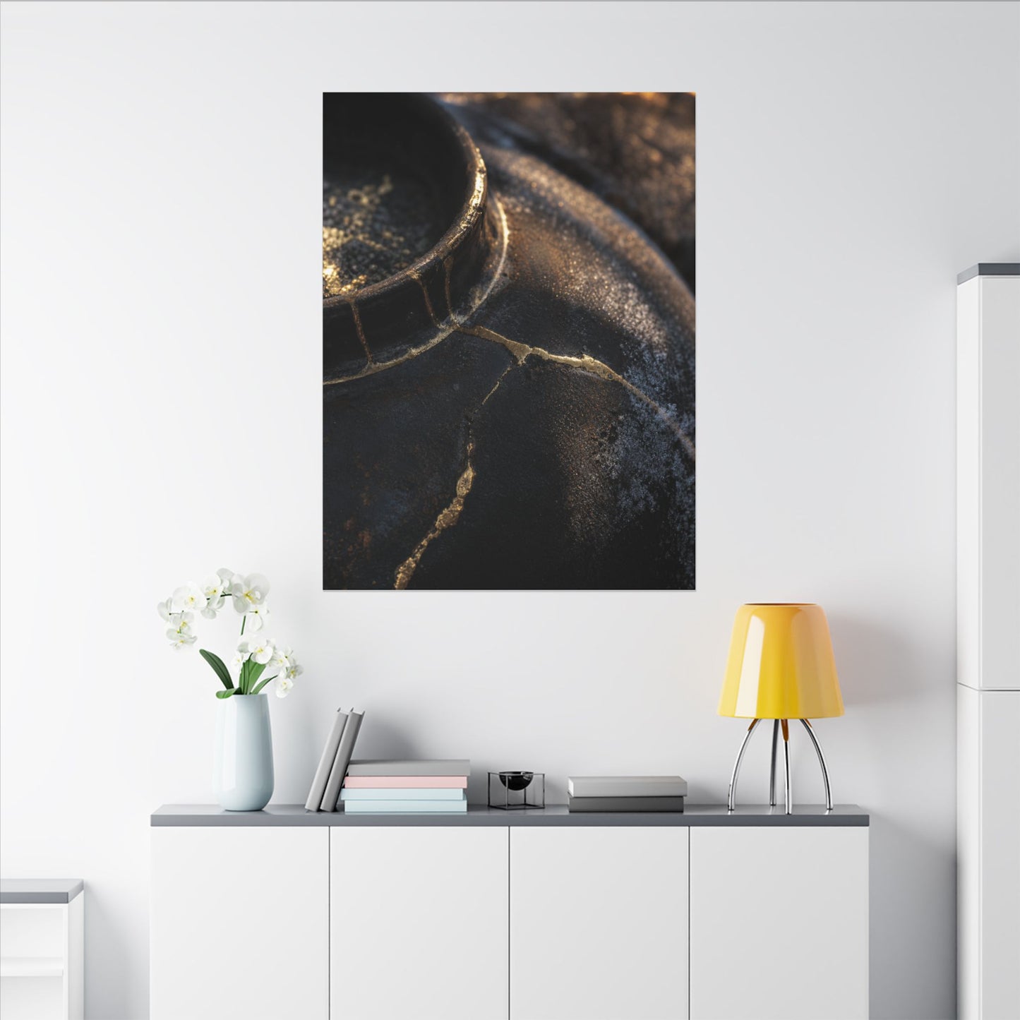 Kintsugi Rust Patina in Golden Hour | Broken Beauty Canvas Art
