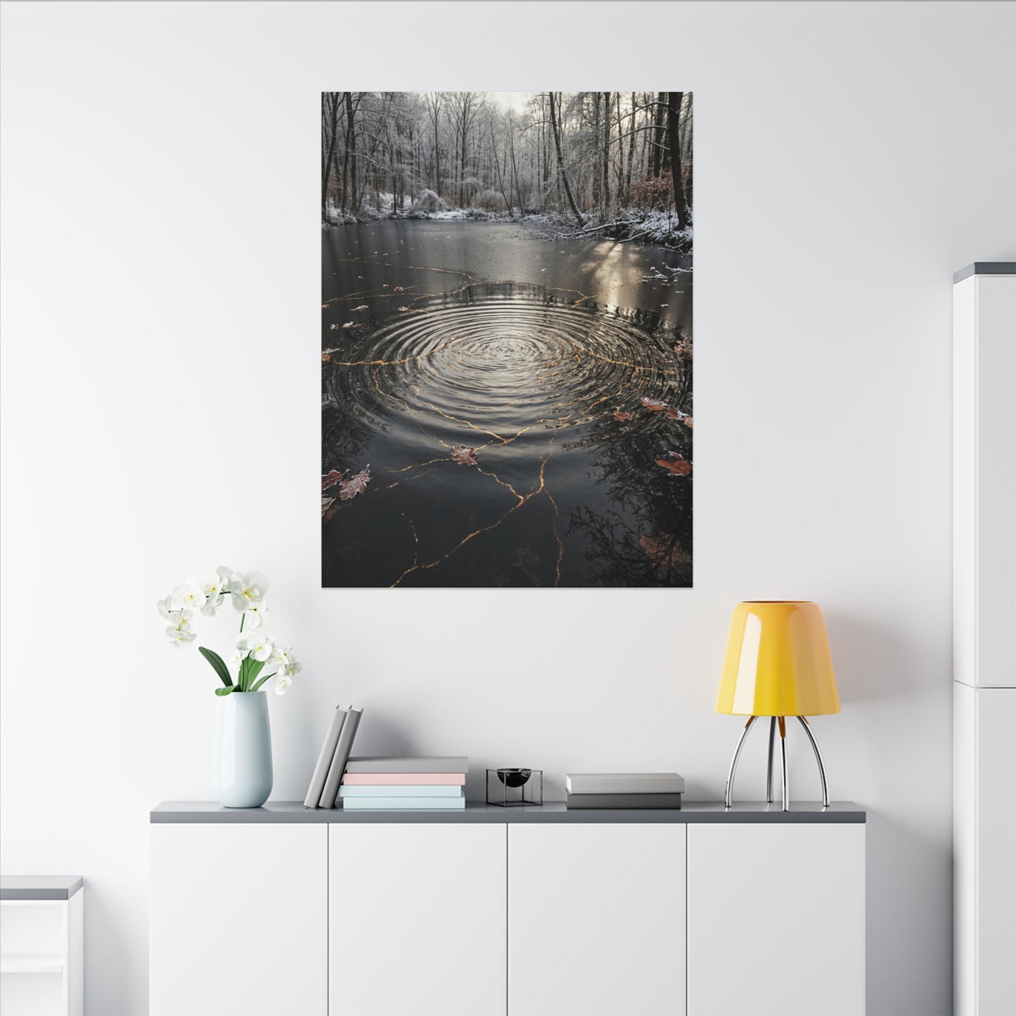 Water Ripple Broken Beauty Canvas Art | Artful Kintsugi Art