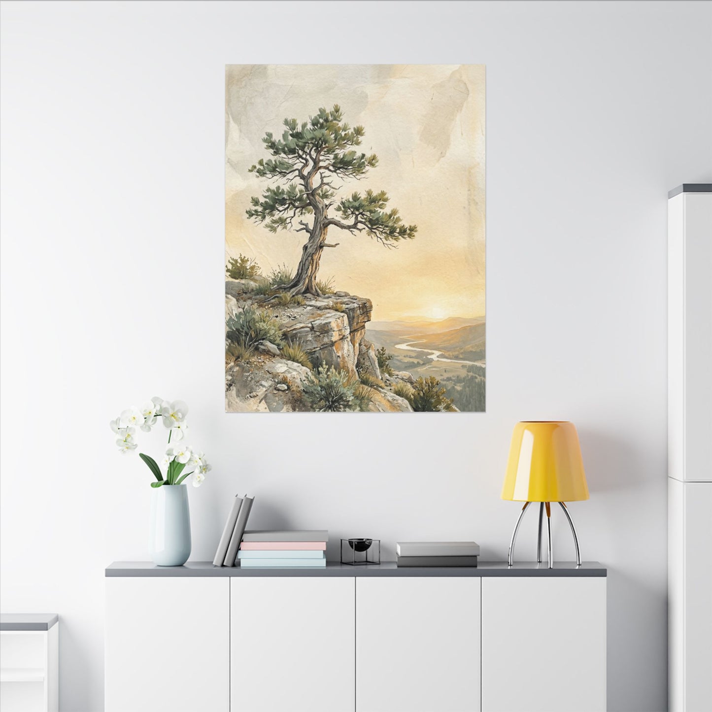 Pine Tree Canvas Art | Summer Japandi Texture Art