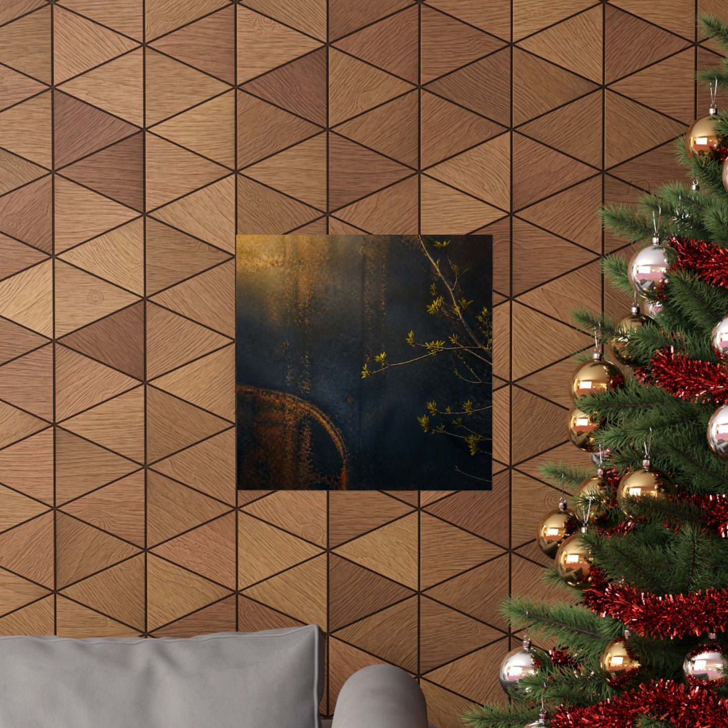 Golden Hour Rust Patina Wall Art Print - Dark Japandi Ma