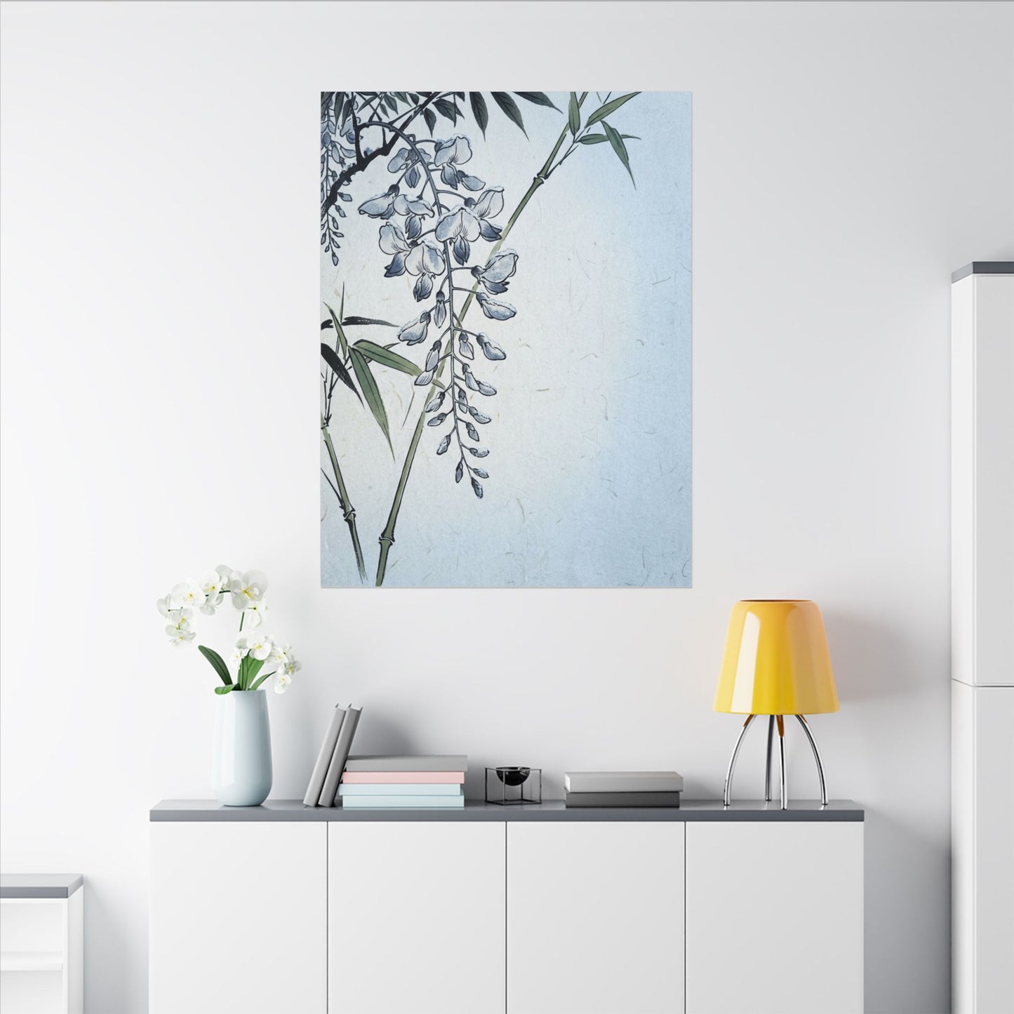 Zen Wisteria in Moonlight | Ukiyo E Inspired Canvas Art