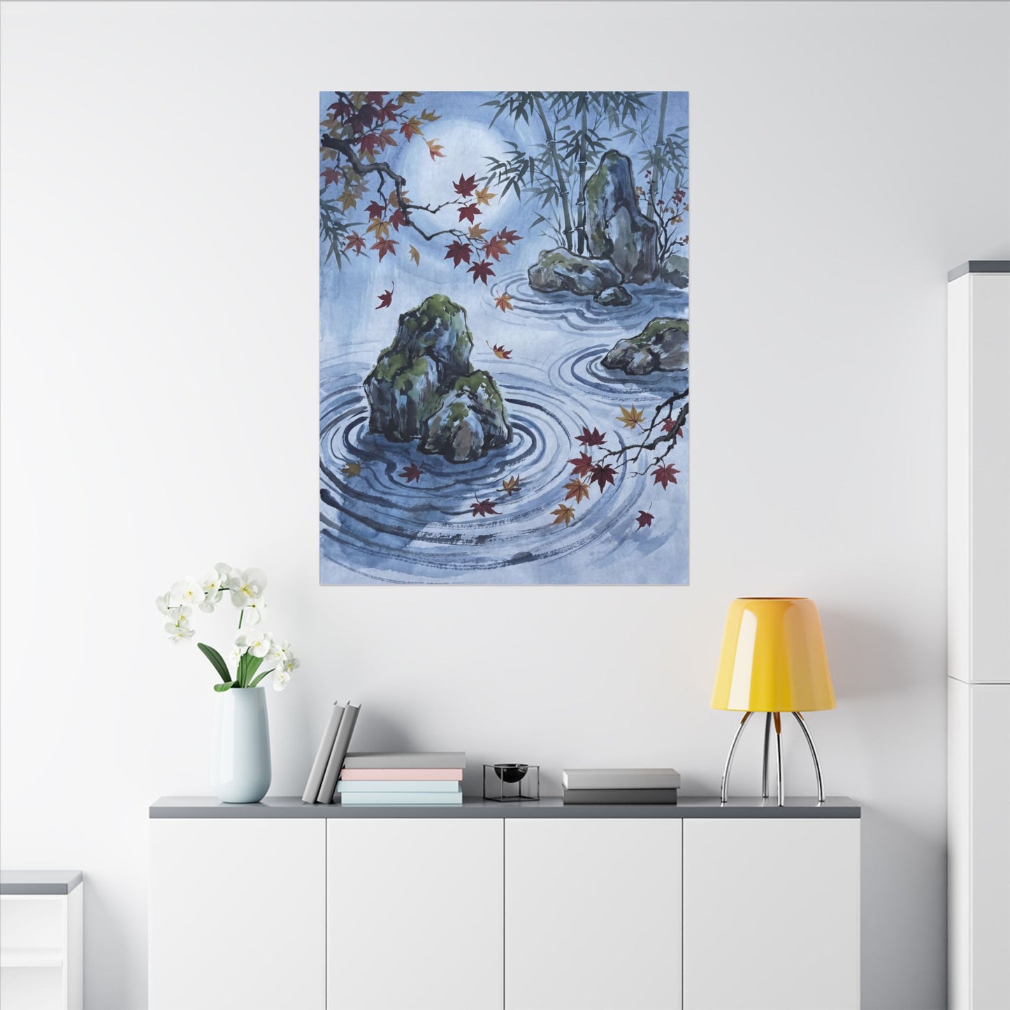 Rock Garden Autumn Canvas Art | Zen Tranquil Design