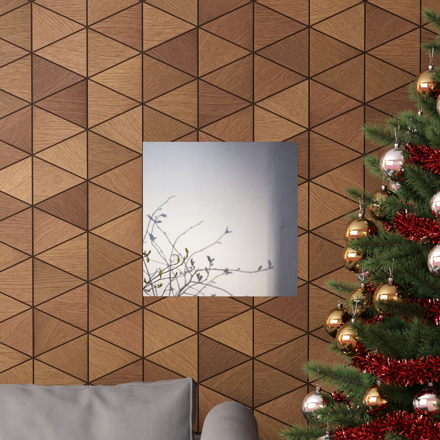 Japandi Shadow Play in Dawn | Japanese Pattern Wall Art Print
