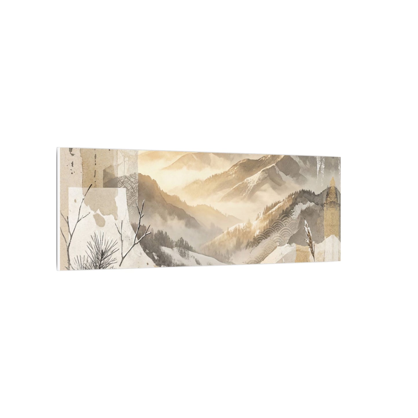 Shibui Mountain Mist Canvas Art - Japandi Japanese Pattern