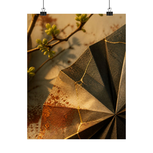 Artful Paper Fold Wall Art Print - Broken Beauty Kintsugi