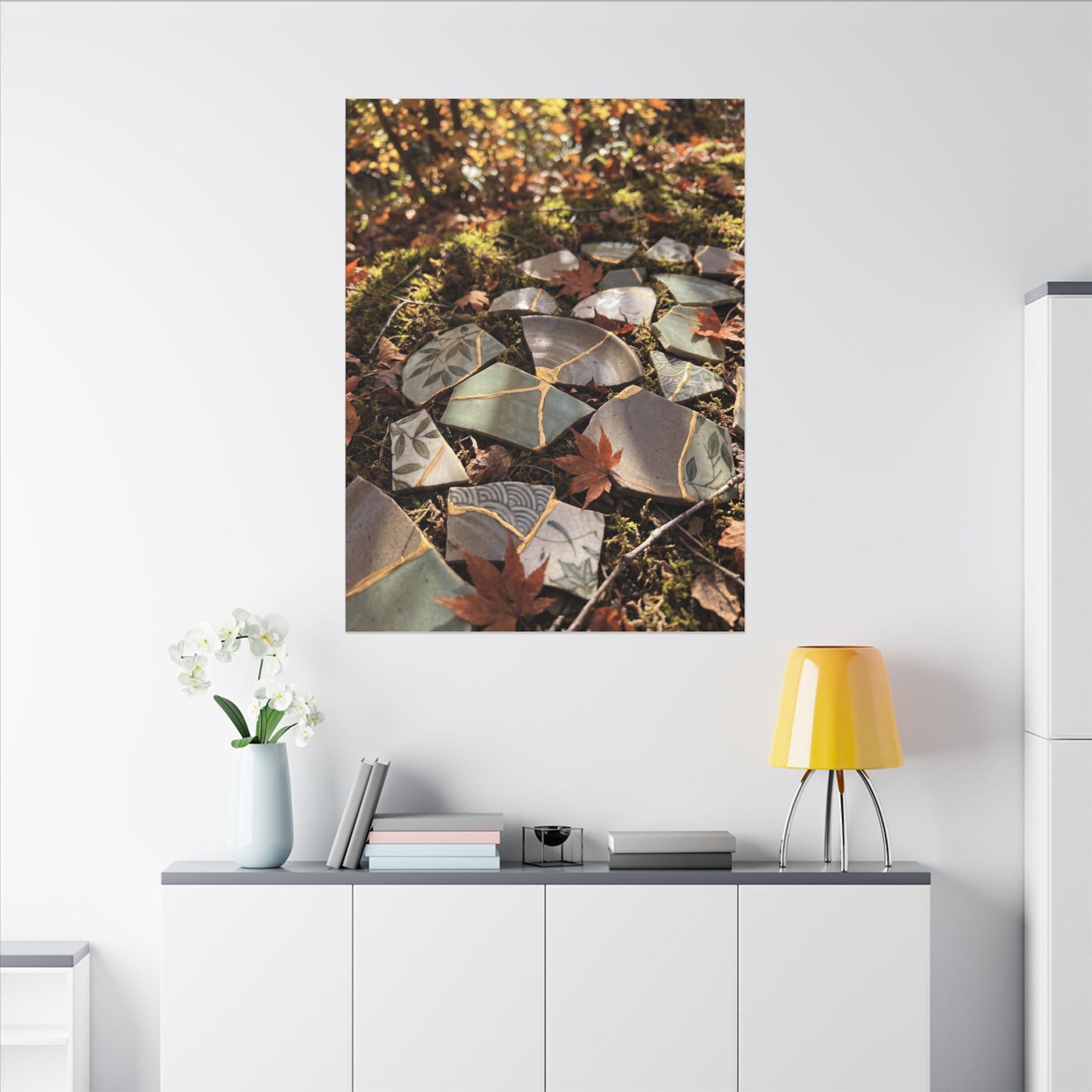 Broken Pottery Japanese Pattern Canvas Art | Elegant Japandi Art