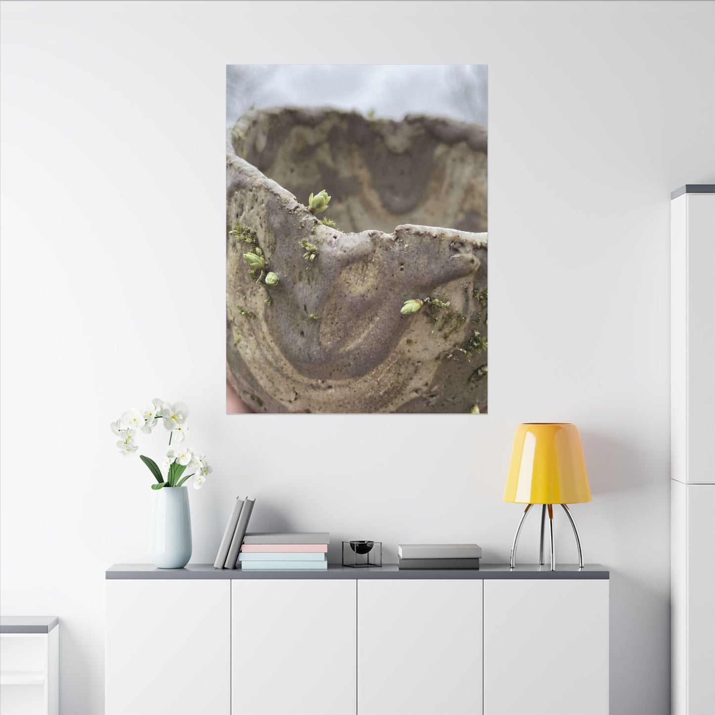Overcast Ceramic Bowl Canvas Art - Japandi Fukinsei