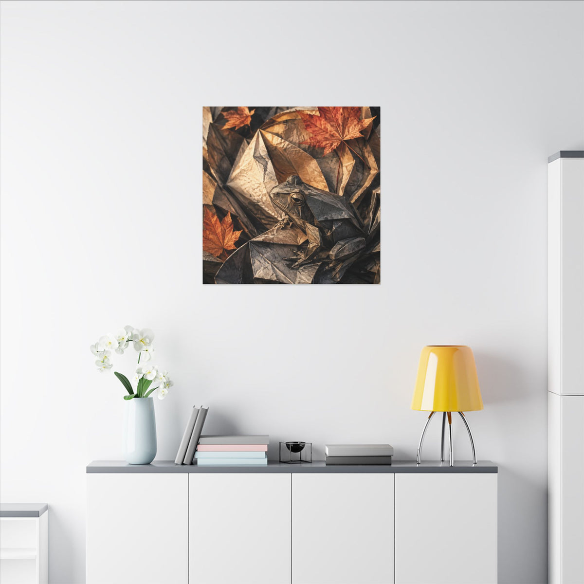 Autumn Paper Fold Watercolor Canvas Art | Warm Decor