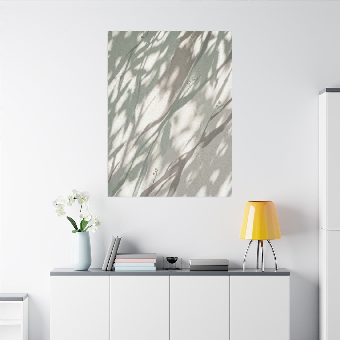 Japandi Shadow Play in Dappled | Japanese Pattern Canvas Art