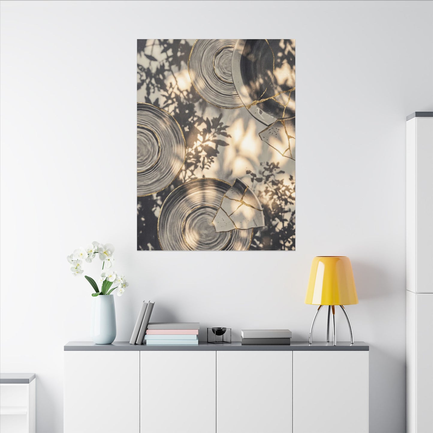 Healing Water Ripple Canvas Art - Gold Vein Kintsugi