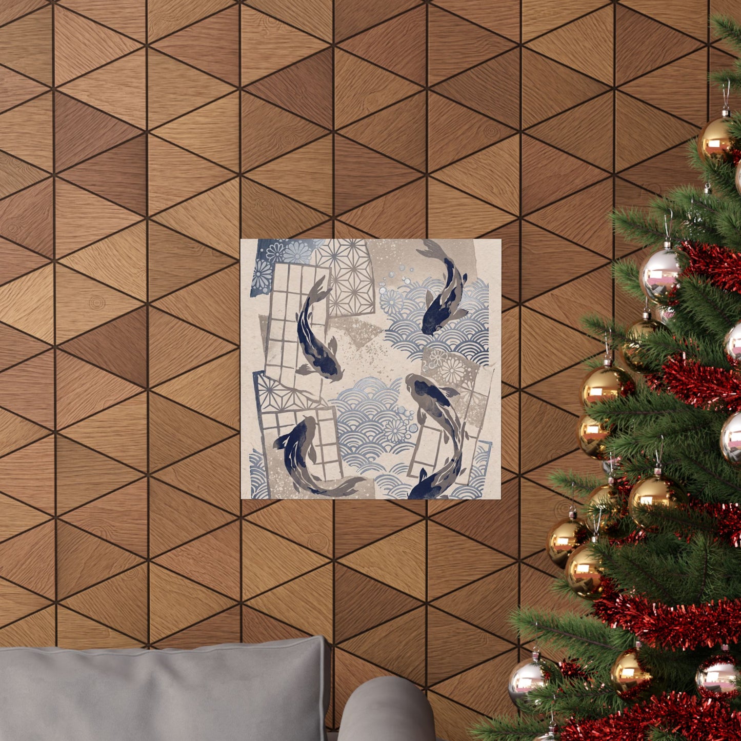 Seijaku Koi Pond Wall Art Print - Japandi Japanese Pattern
