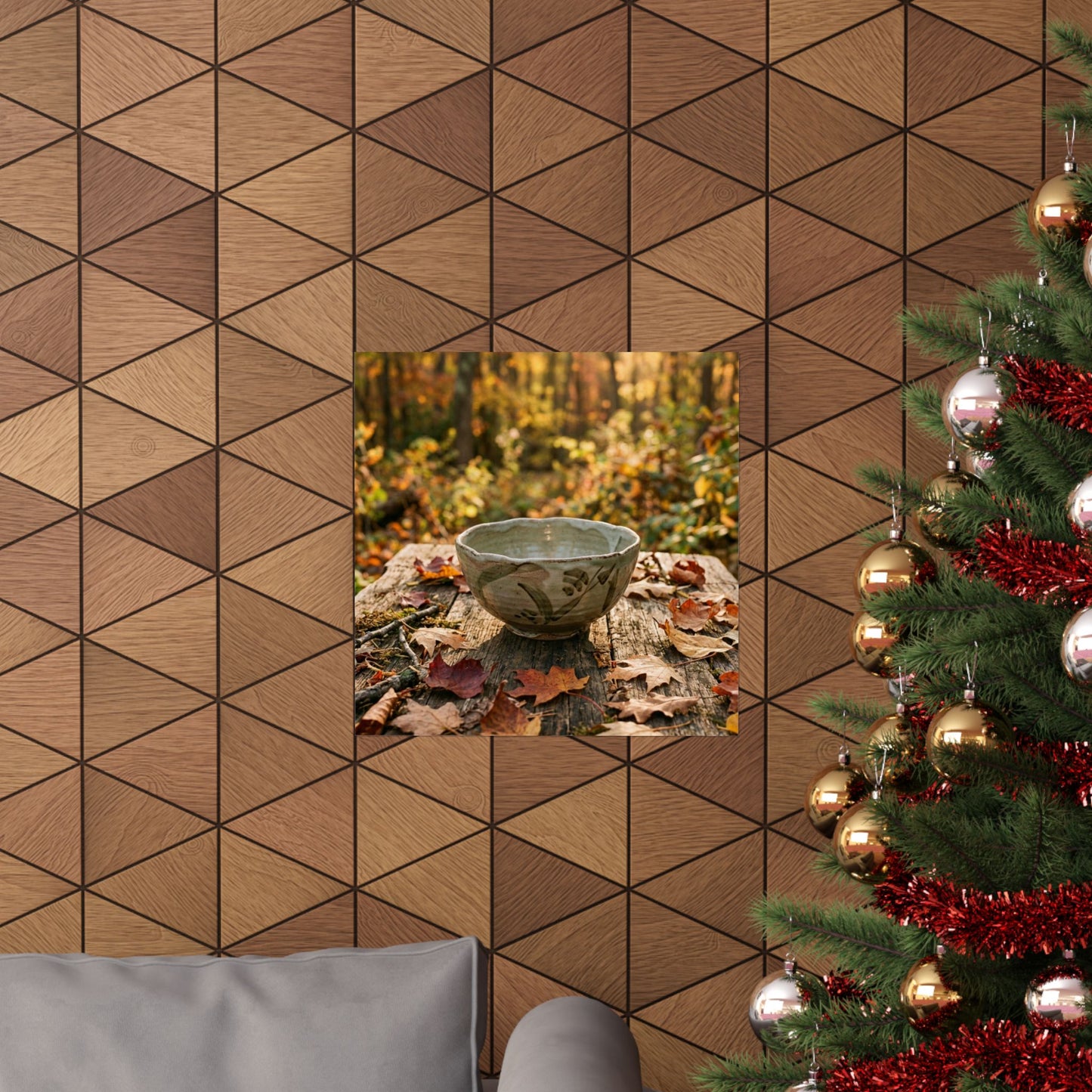 Golden Hour Ceramic Bowl Wall Art Print - Japandi Fukinsei