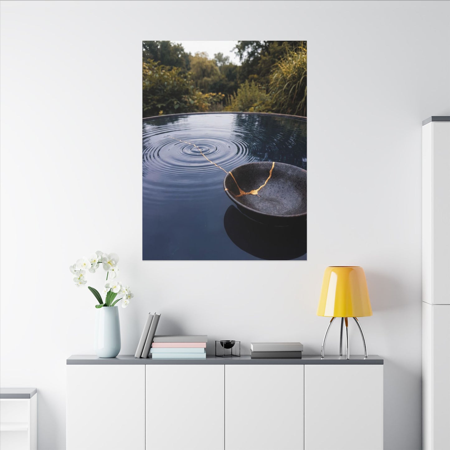 Kintsugi Water Ripple in Overcast | Broken Beauty Canvas Art