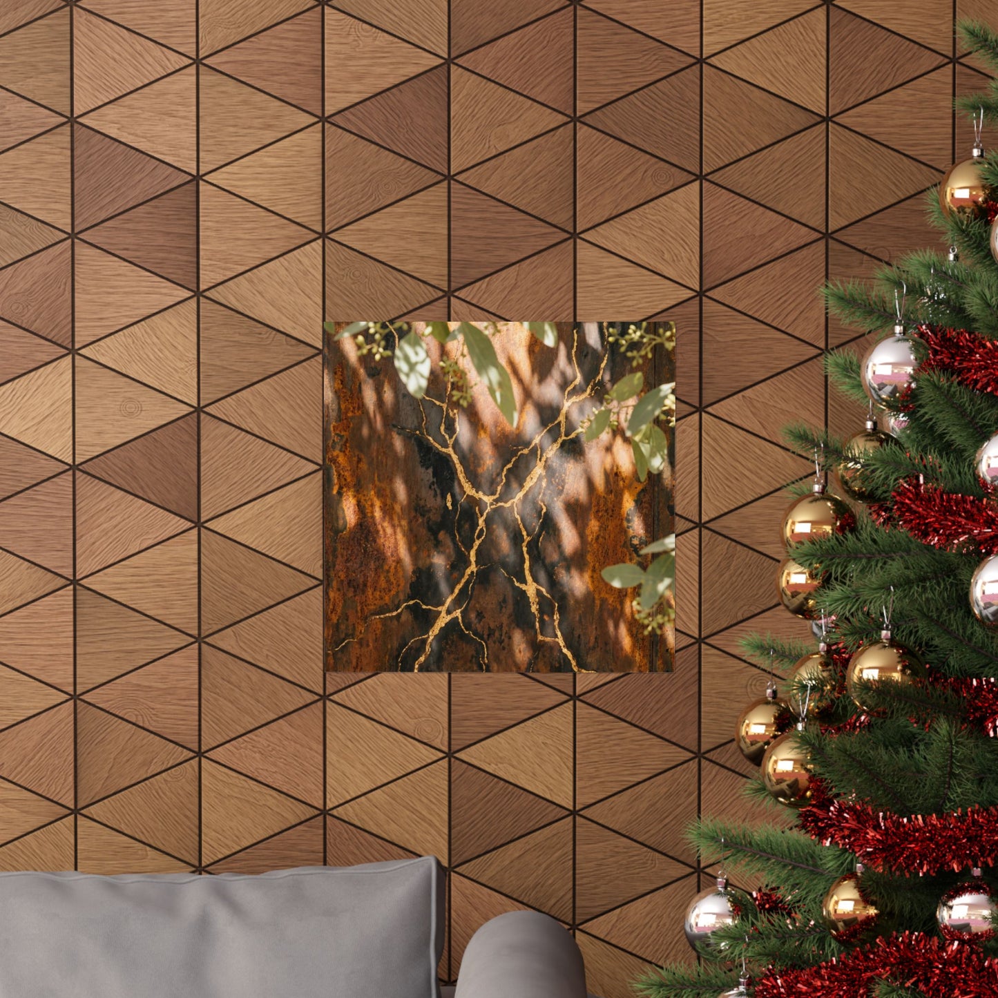 Rust Patina Gold Vein Wall Art Print | Artful Kintsugi Art