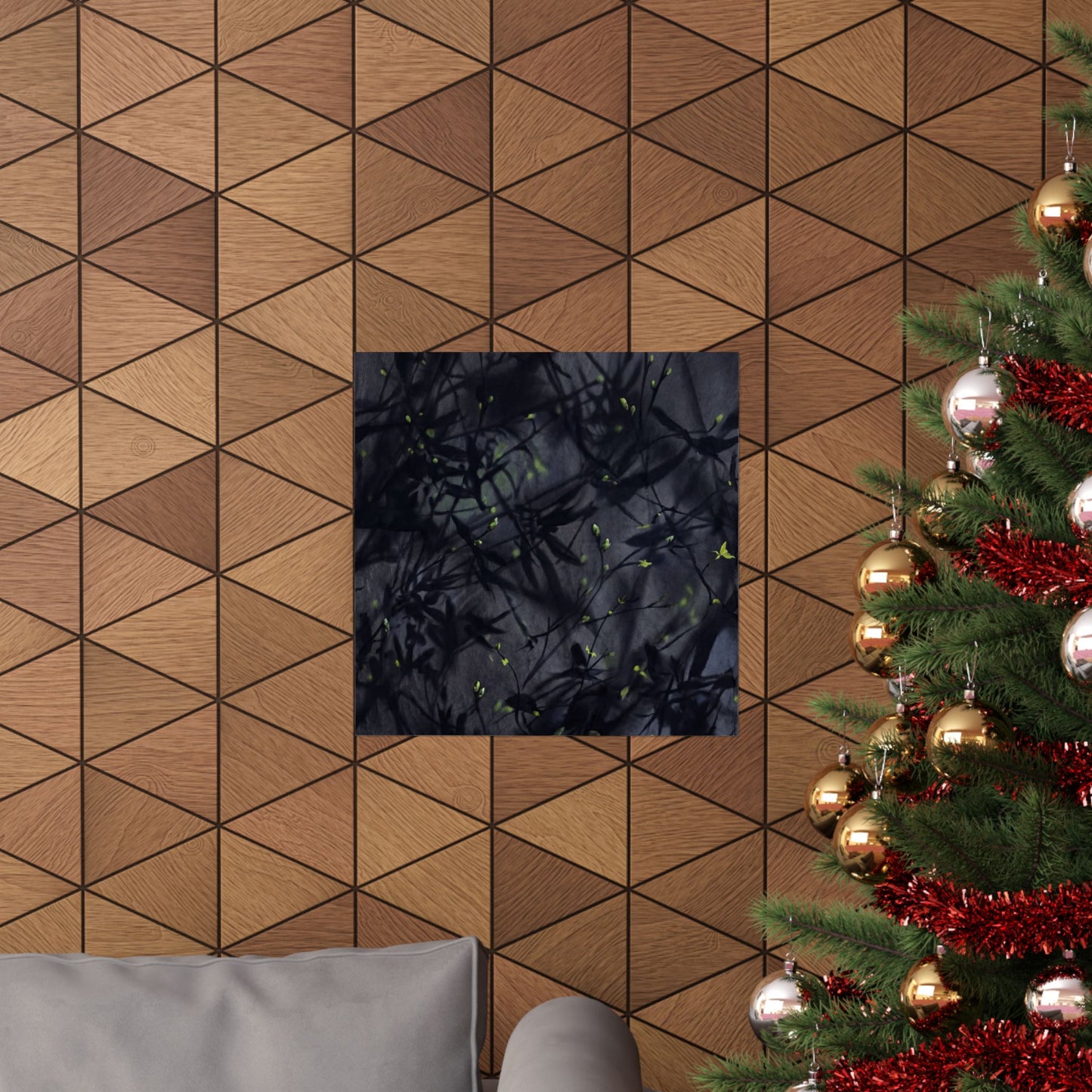 Atmospheric Shadow Play Wall Art Print - Shadow Zen Dark Japandi