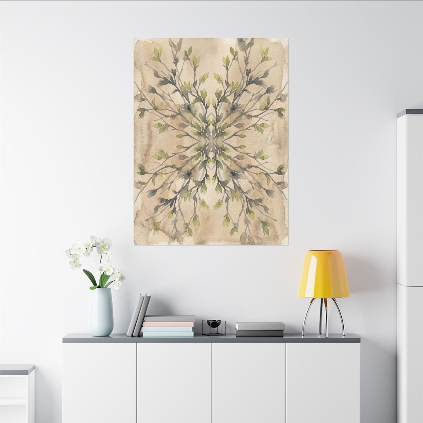 Shibui Shadow Play Canvas Art - Japandi Watercolor