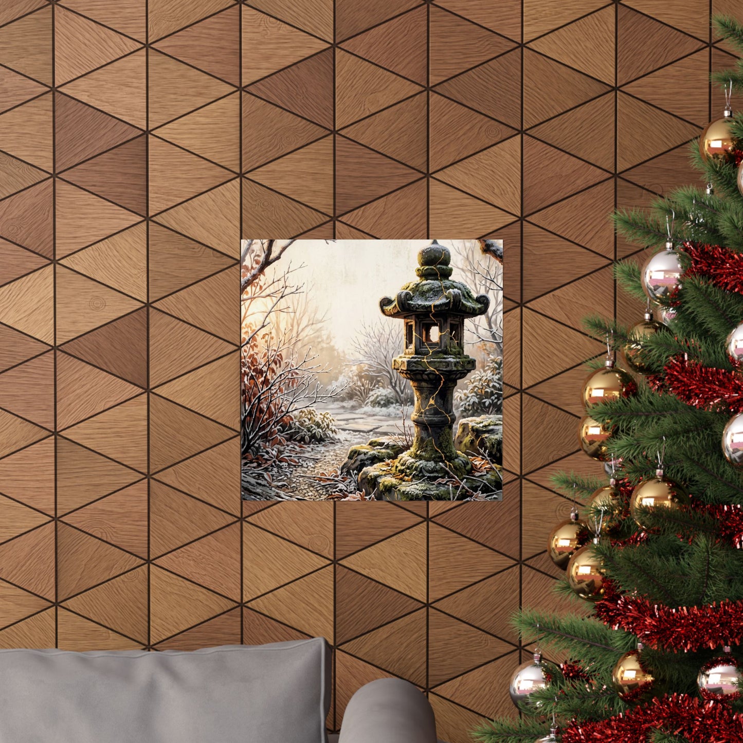 Healing Stone Lantern Wall Art Print - Broken Beauty Kintsugi